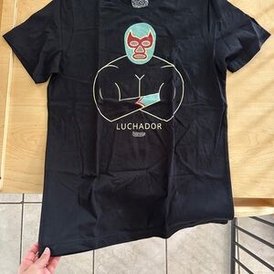 Luchador Graphic Black Tee by Gildan